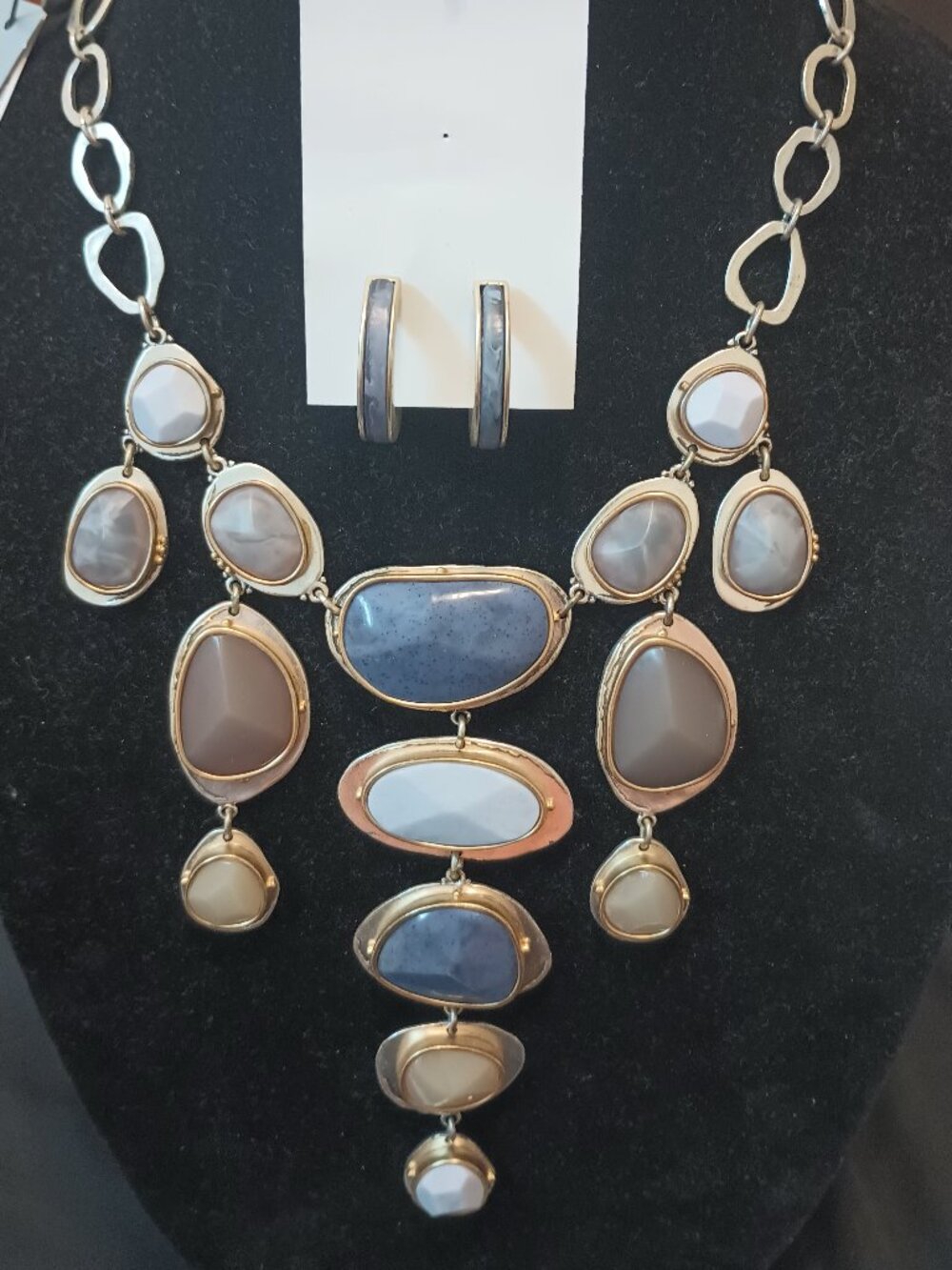 Chico's Silver and Blue Necklace Set